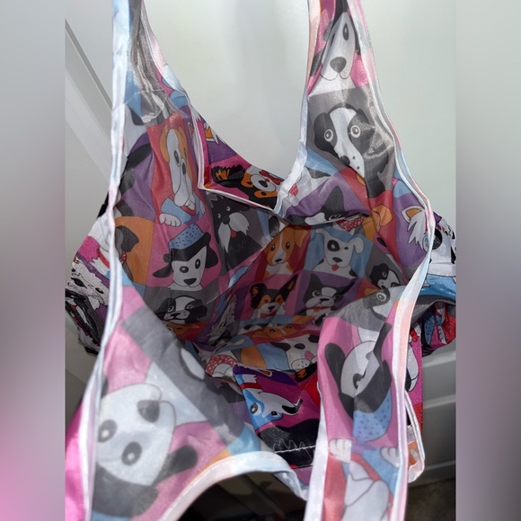 Polyester Large Foldable Portable Shopping Bag / Large Capacity Tote Bag Dogs - Picture 5 of 8